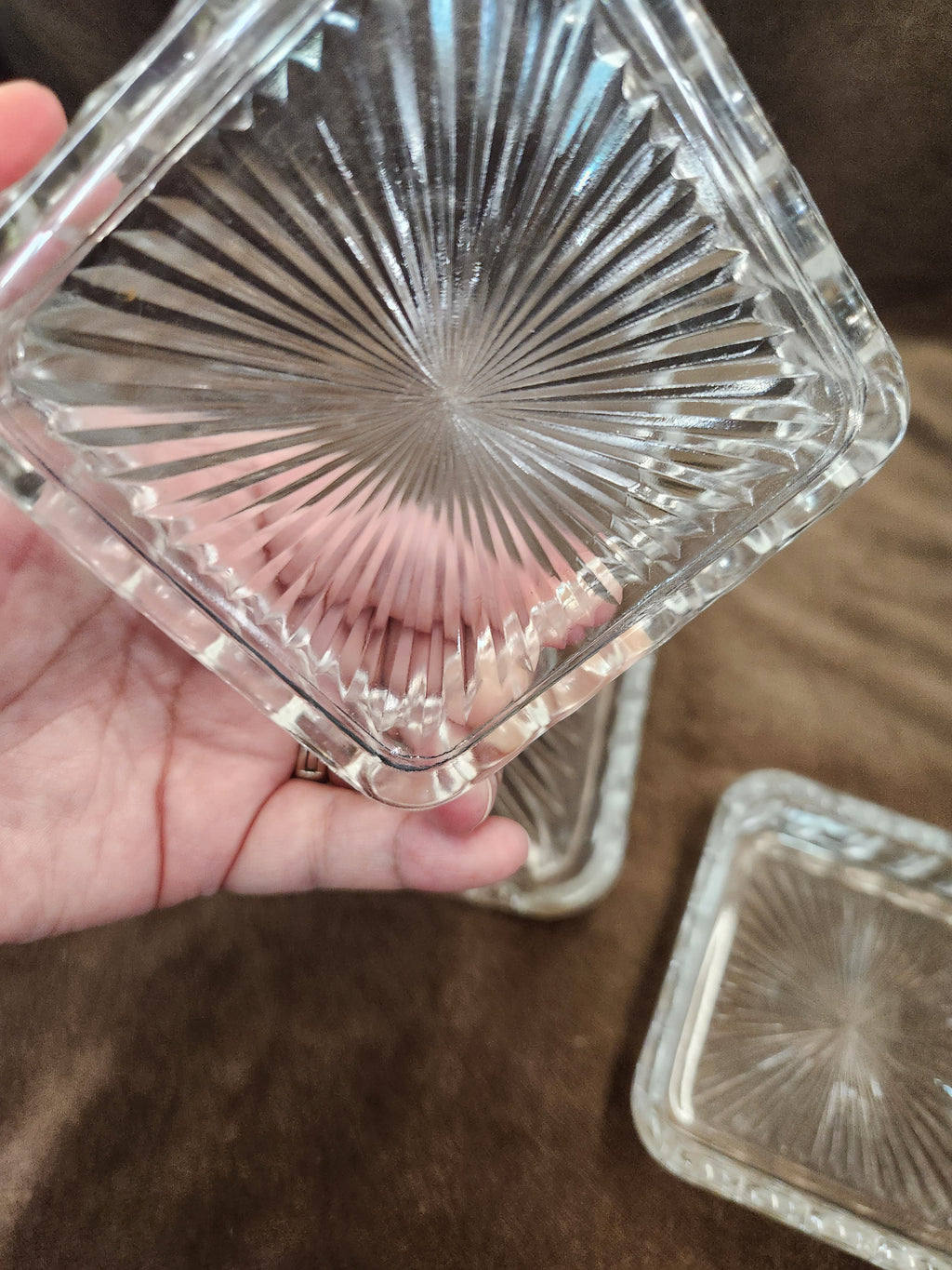 1950's Vintage Clear Pressed Glass 5 Piece Relish or Serving Set