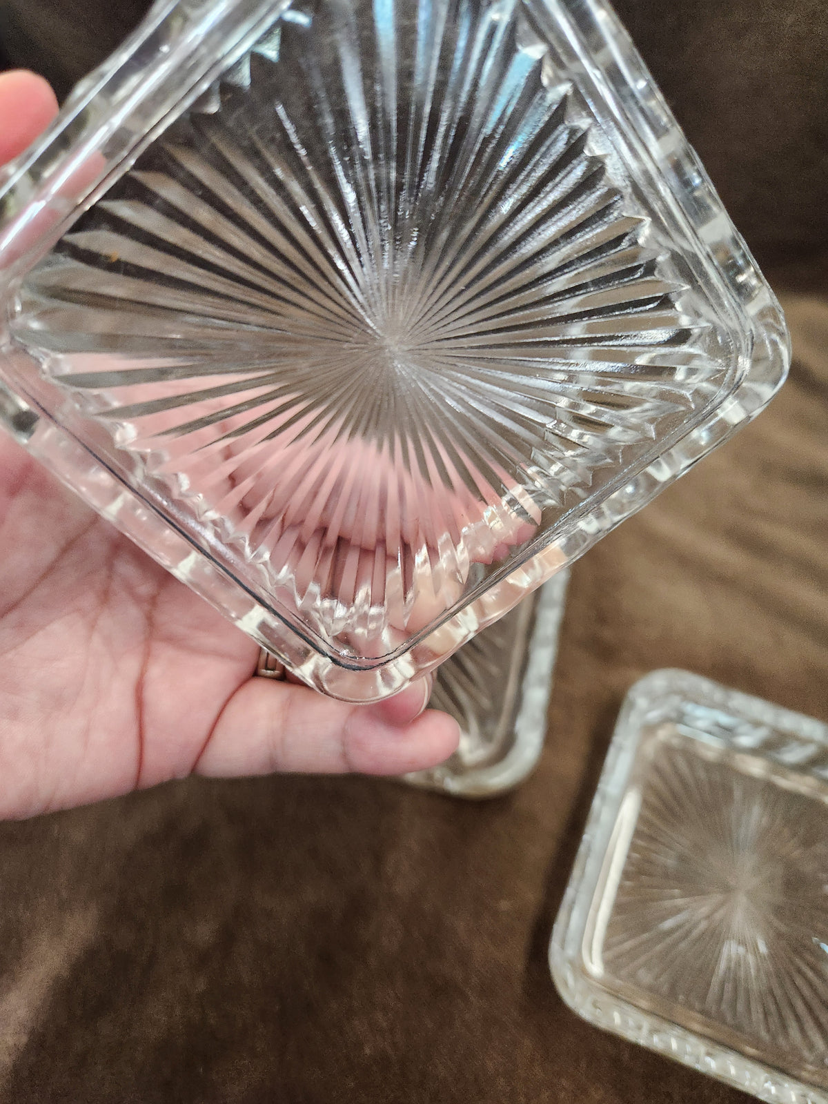 1950's Vintage Clear Pressed Glass 5 Piece Relish or Serving Set