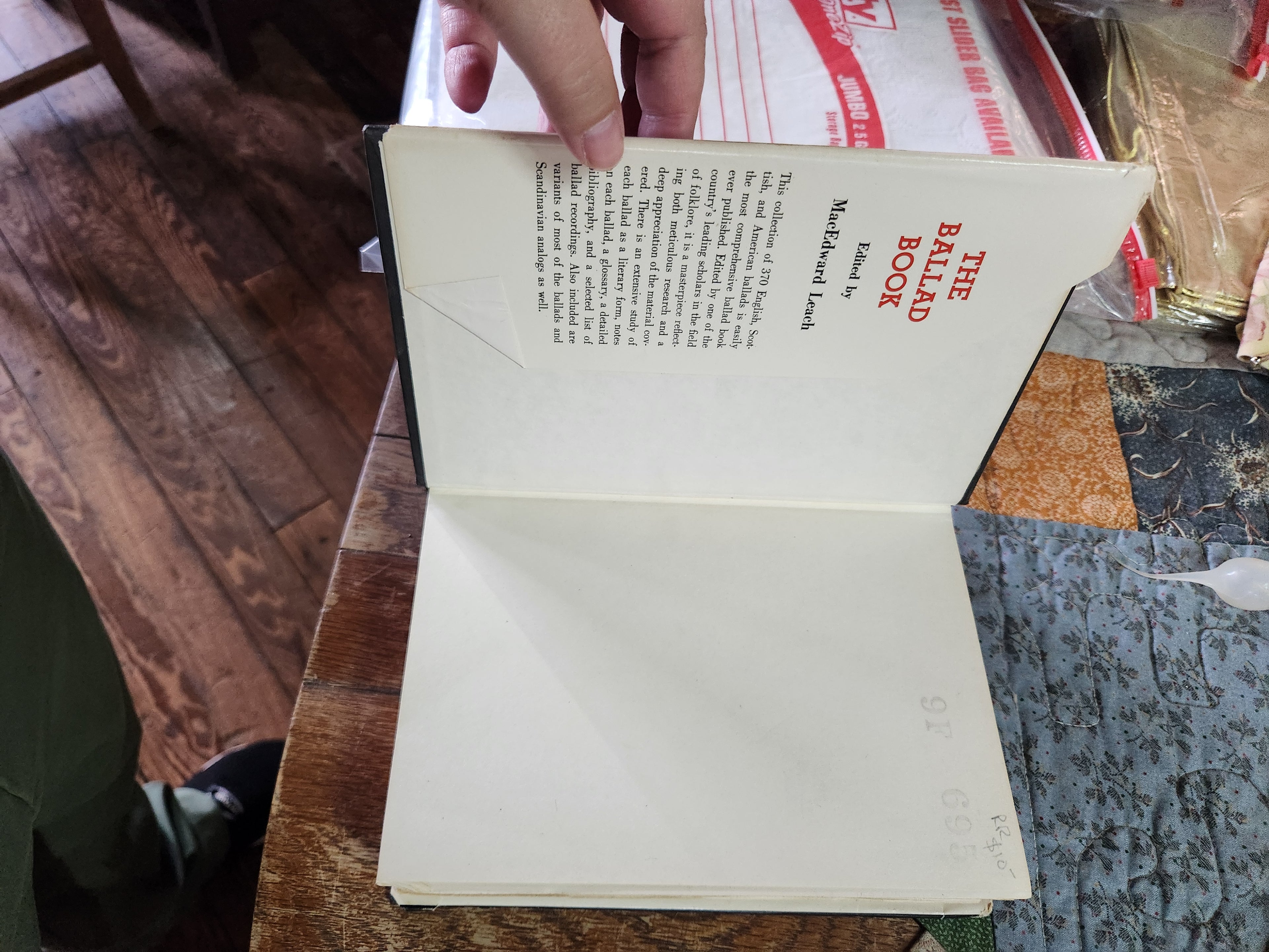 Hardcover "The Ballad Book" 1955 Edited by MacEdward Leach