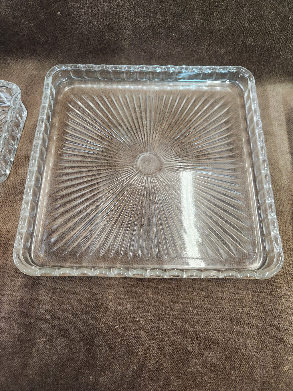 1950's Vintage Clear Pressed Glass 5 Piece Relish or Serving Set