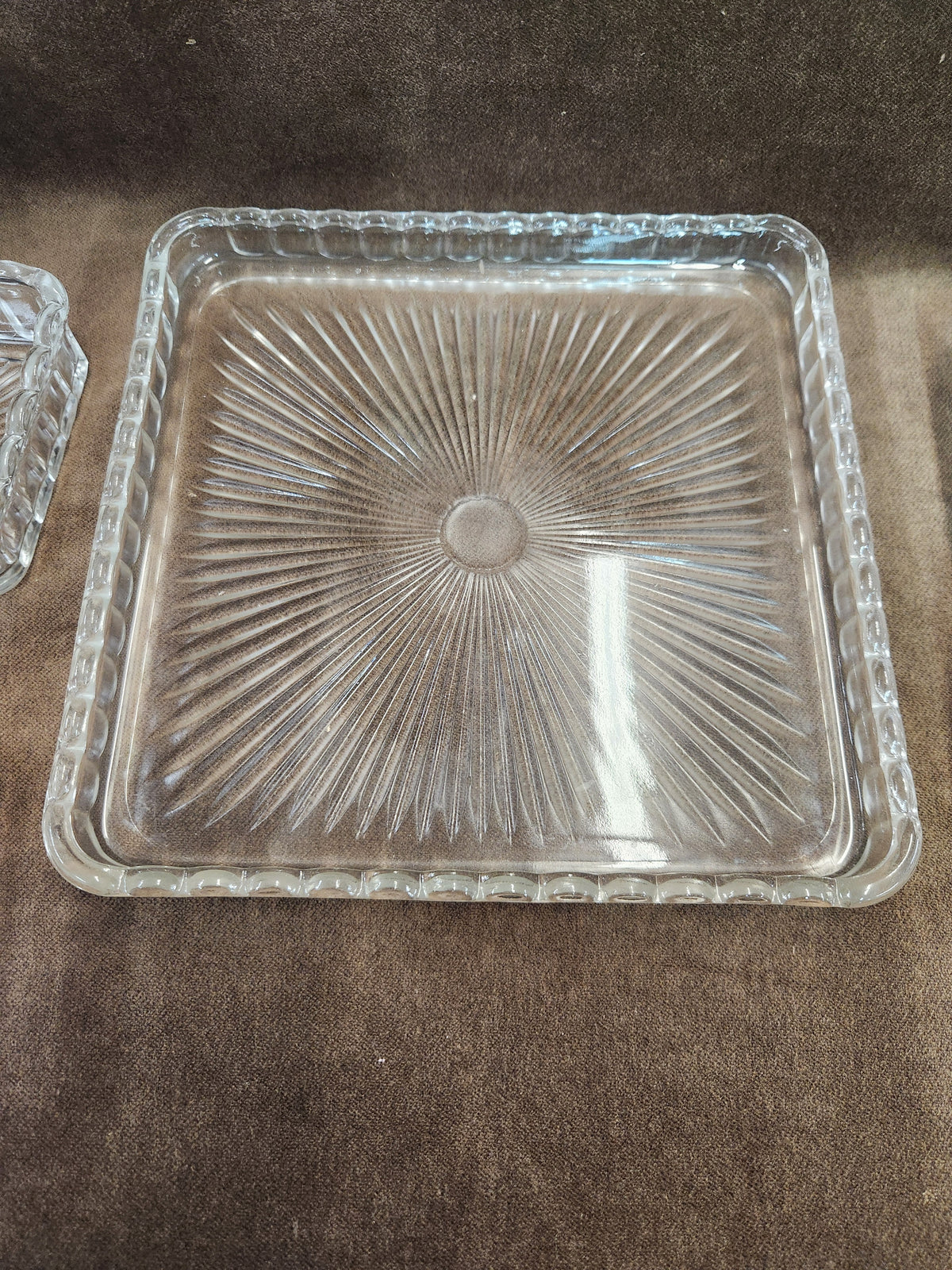 1950's Vintage Clear Pressed Glass 5 Piece Relish or Serving Set