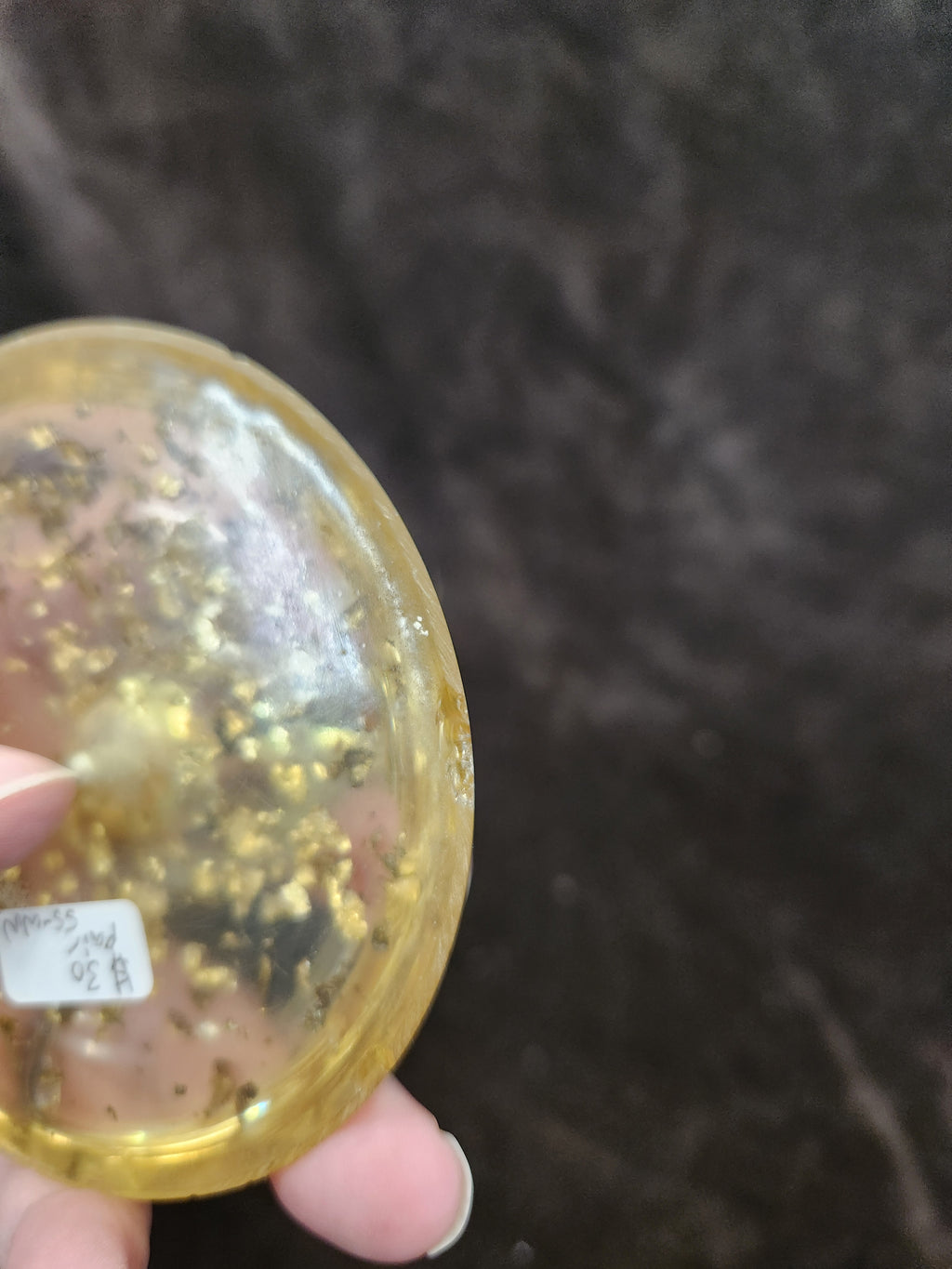 Vintage Lucite Taper Candle Holders Embedded with Gold-Tone Flakes