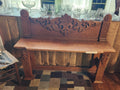 Solid Carved Oak 1920's-30's Fireplace Mantle or Vintage Bench