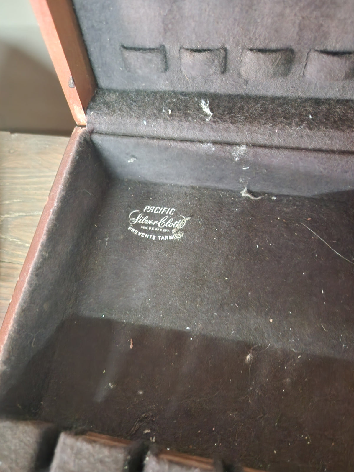 Vintage Wooden Silverware Storage Chest