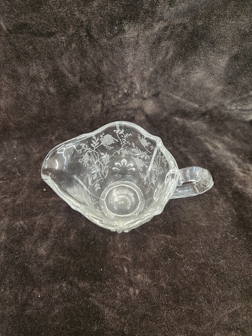Vintage Fostoria Chintz Etched Crystal Glass Creamer in the Baroque Shape