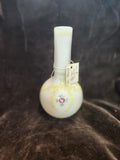 Antique Hand-Painted Milk Glass or Opaline Glass/Bud Vase or Barber Bottle Featuring a Floral Motif