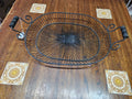 Vintage Black Metal Wire Oval Bread or Fruit Basket