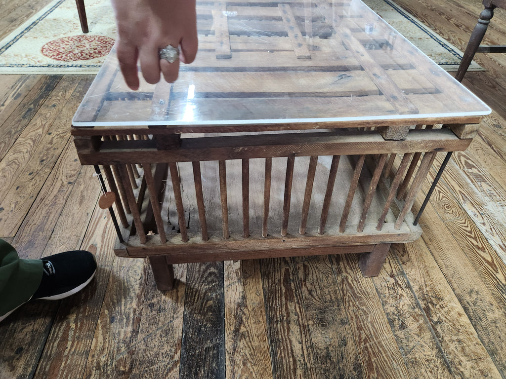 Vintage Upcycled Chicken Crate Coffee Table