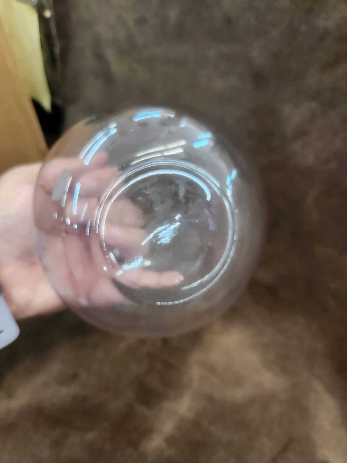 Vintage Clear Glass Bubble Bowl Vase