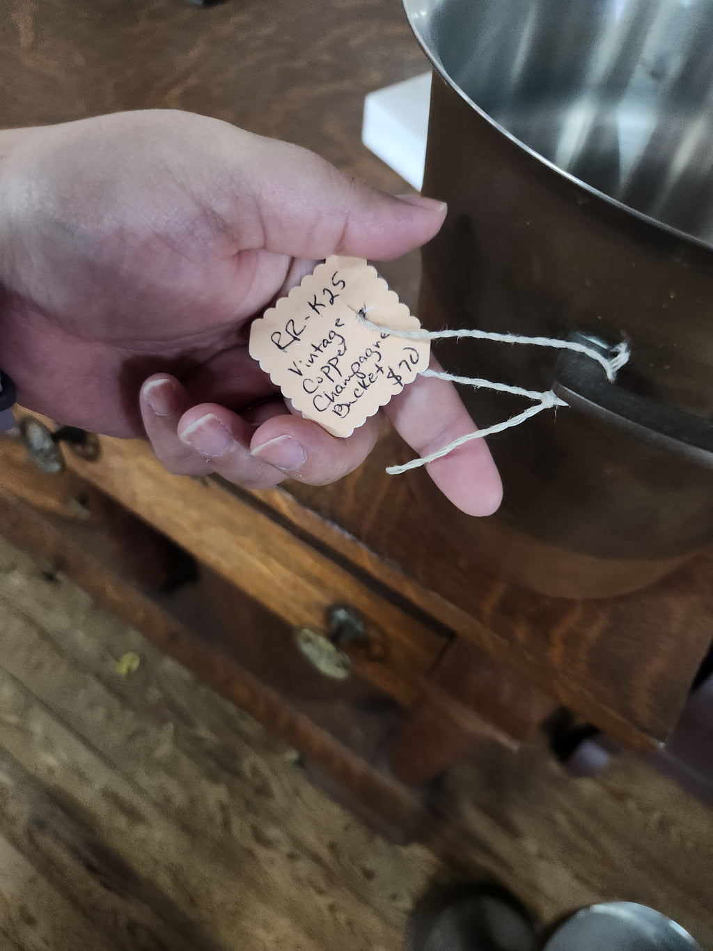 Vintage Floor-Standing Copper Wine Cooler & Ice Bucket