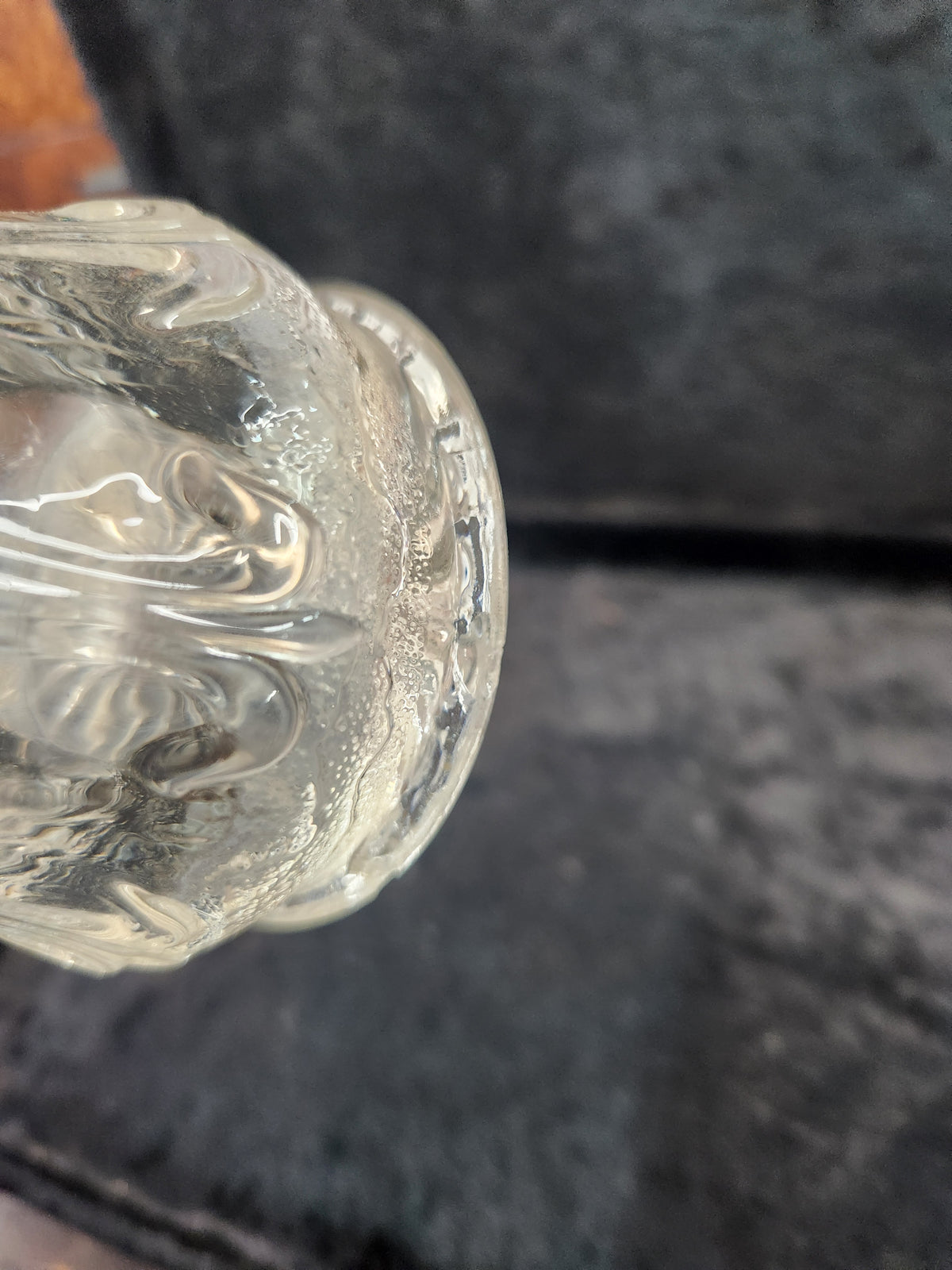 Vintage Clear Glass Swung Vase
