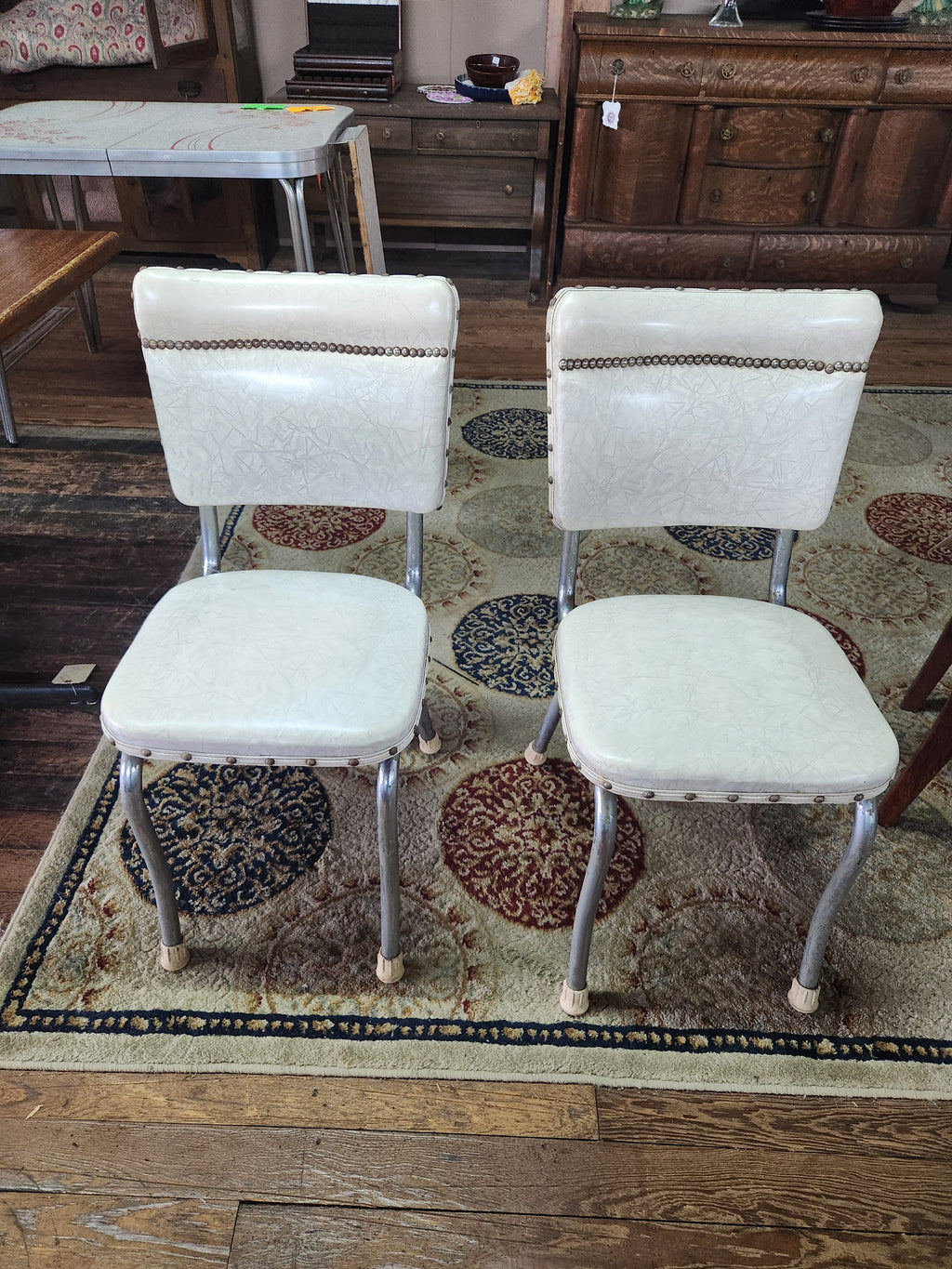 Vintage 1950's Retro Chrome & Vinyl Diner Chairs