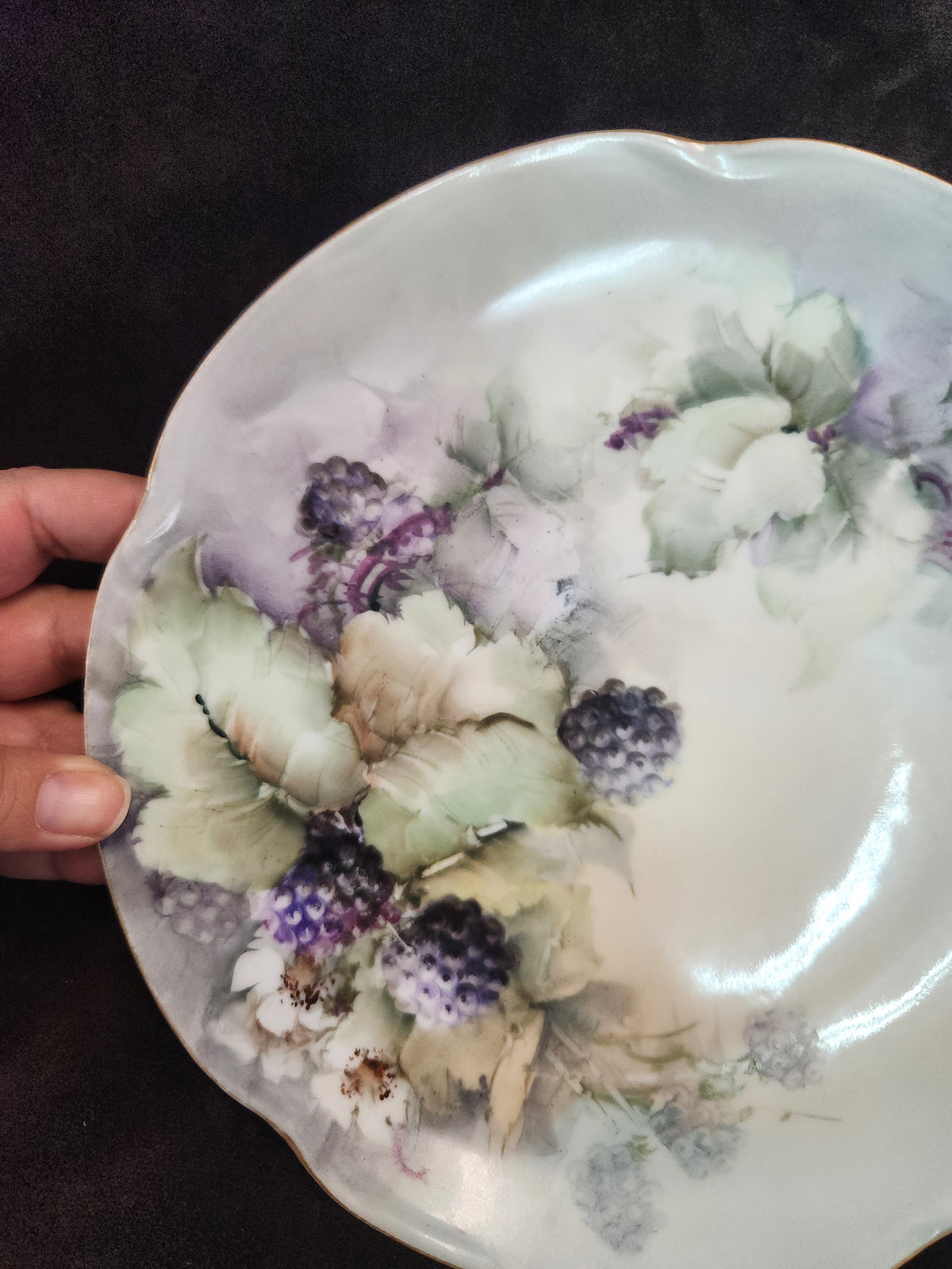 Antique Hand-Painted Porcelain Berry Plate Louise Bavaria
