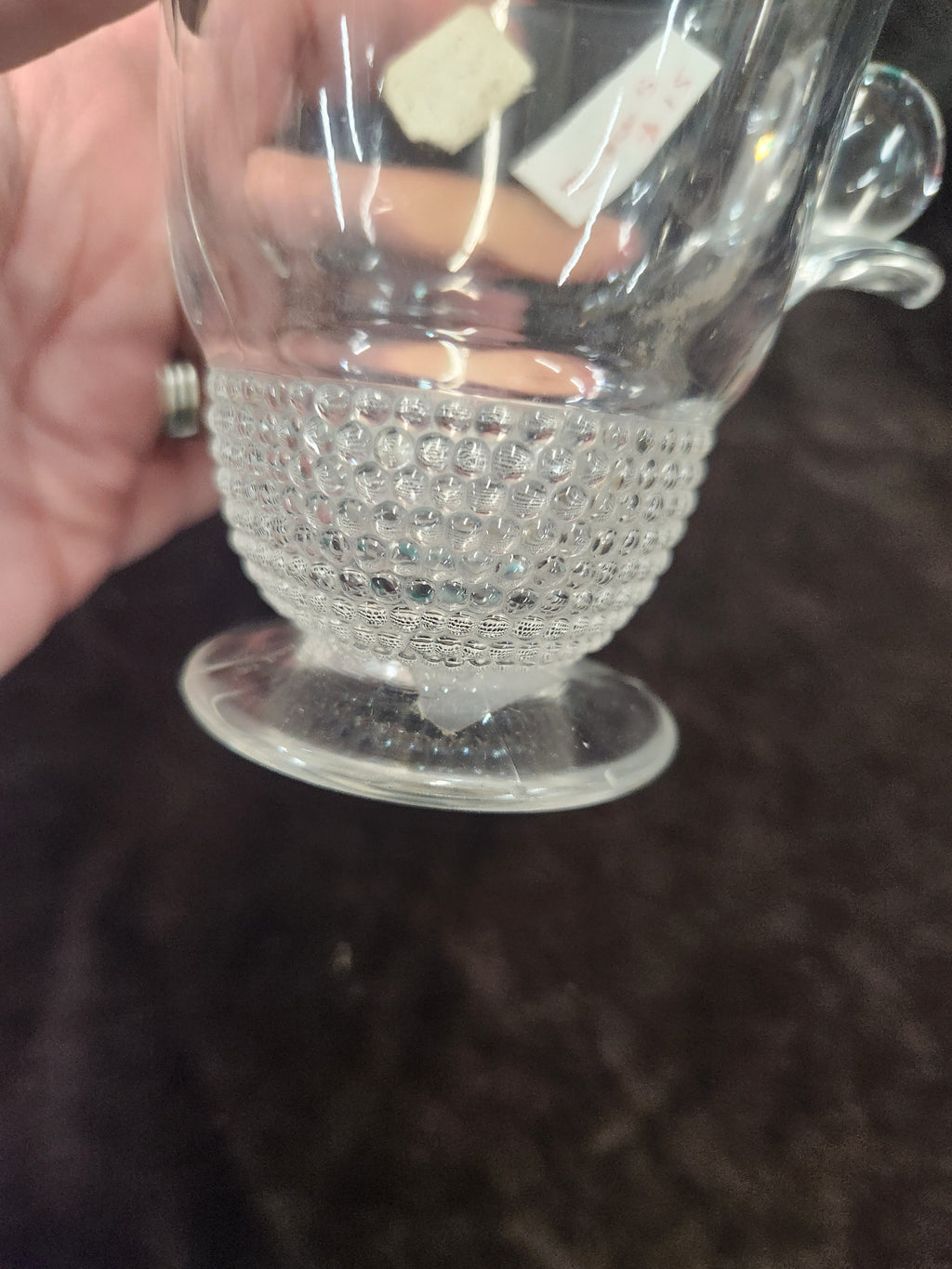 Vintage Duncan & Miller Clear Glass Creamer Teardrop Pattern