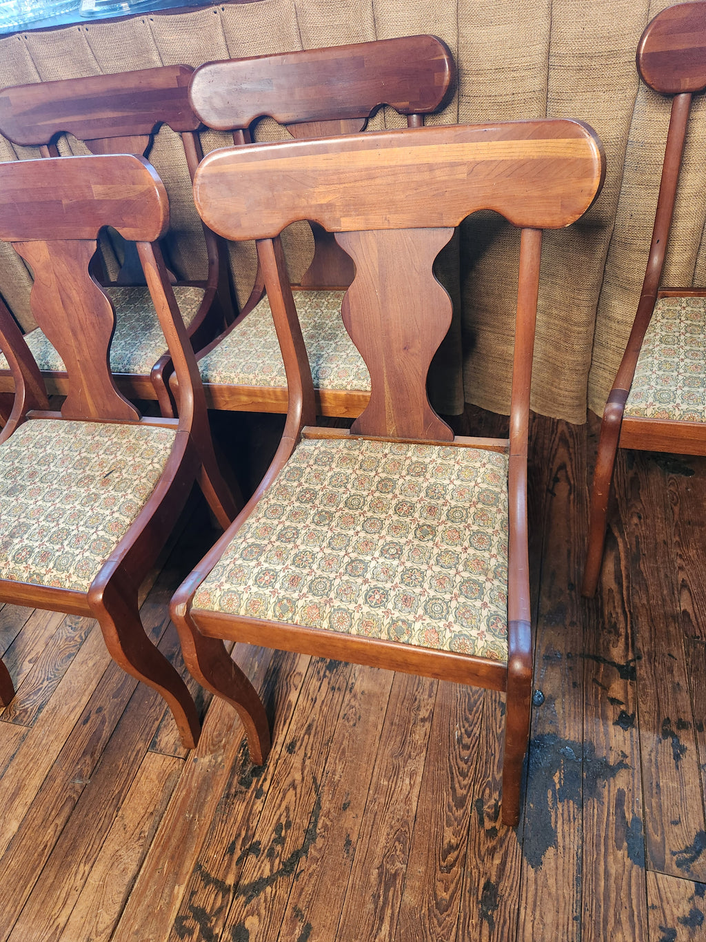 5 Vintage Wooden Dining Chairs Appear to be Henkel Harris American Classical or Regency Style Cherry