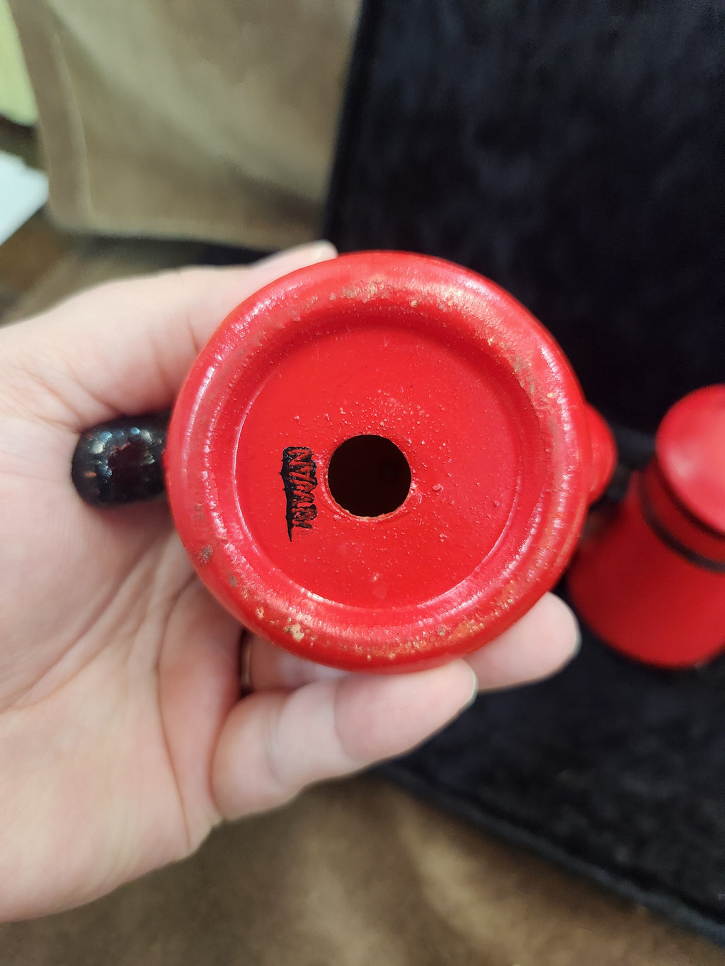 Vintage Red Ceramic Coffee Pot S&P Shakers Japan 60's 70's
