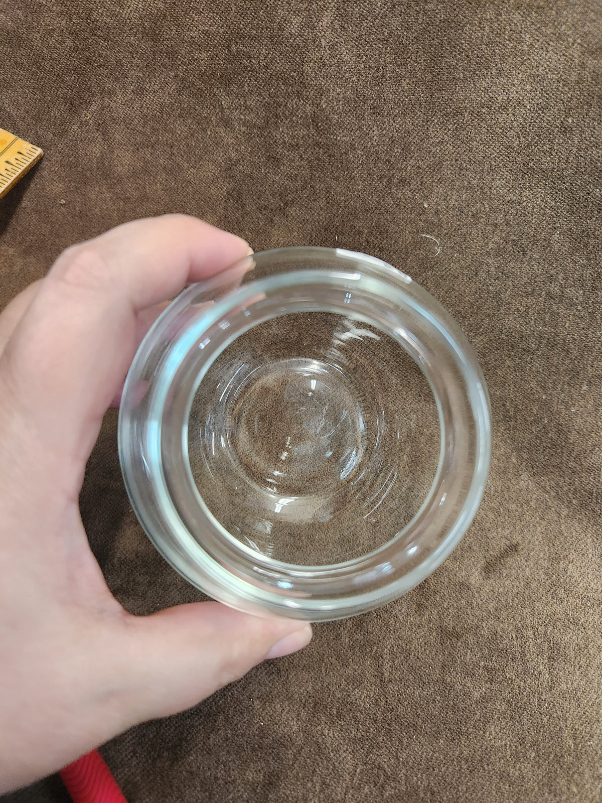Vintage Clear Glass Bubble Bowl Vase with Flared Rim