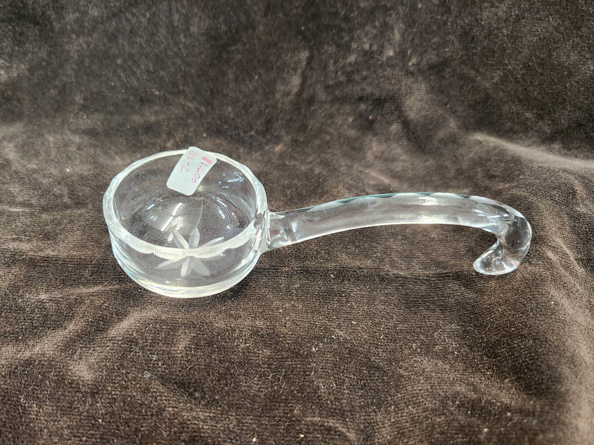 vintage glass mayonnaise spoon (also commonly referred to as a mayonnaise ladle or condiment ladle)