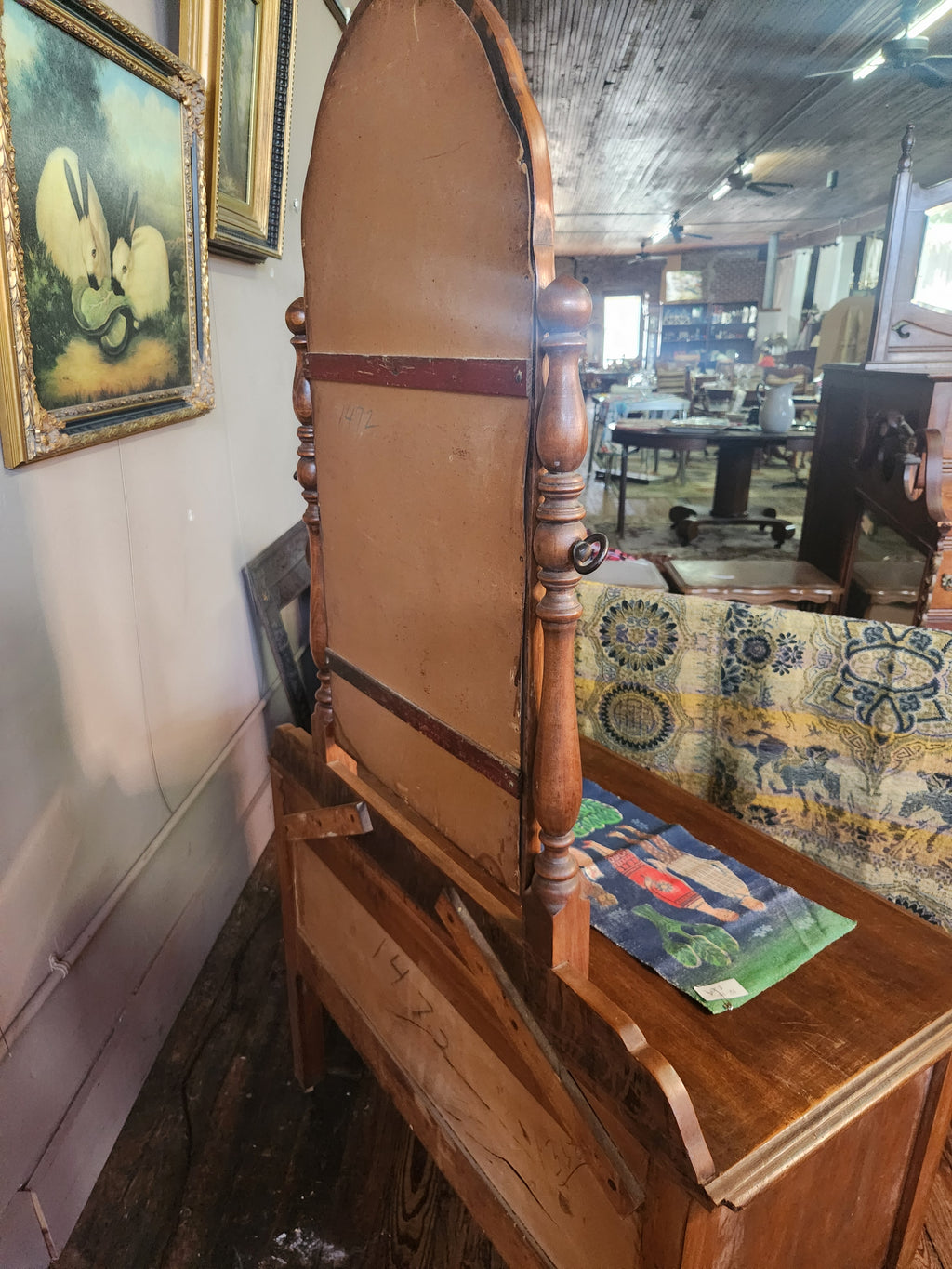 Vintage Wooden Dresser with Vanity Swivel Mirror