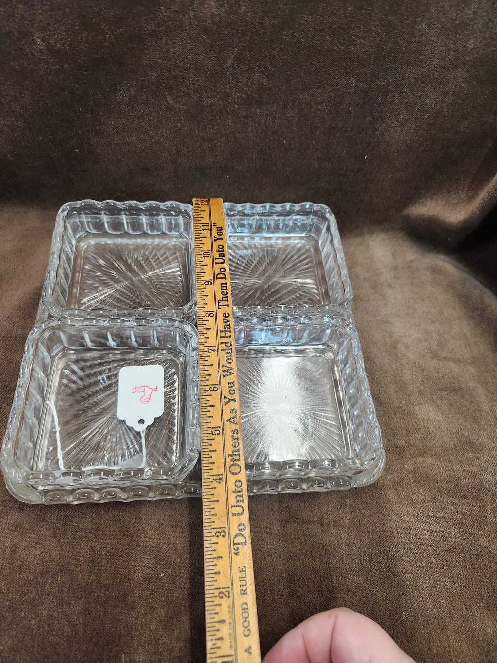 1950's Vintage Clear Pressed Glass 5 Piece Relish or Serving Set