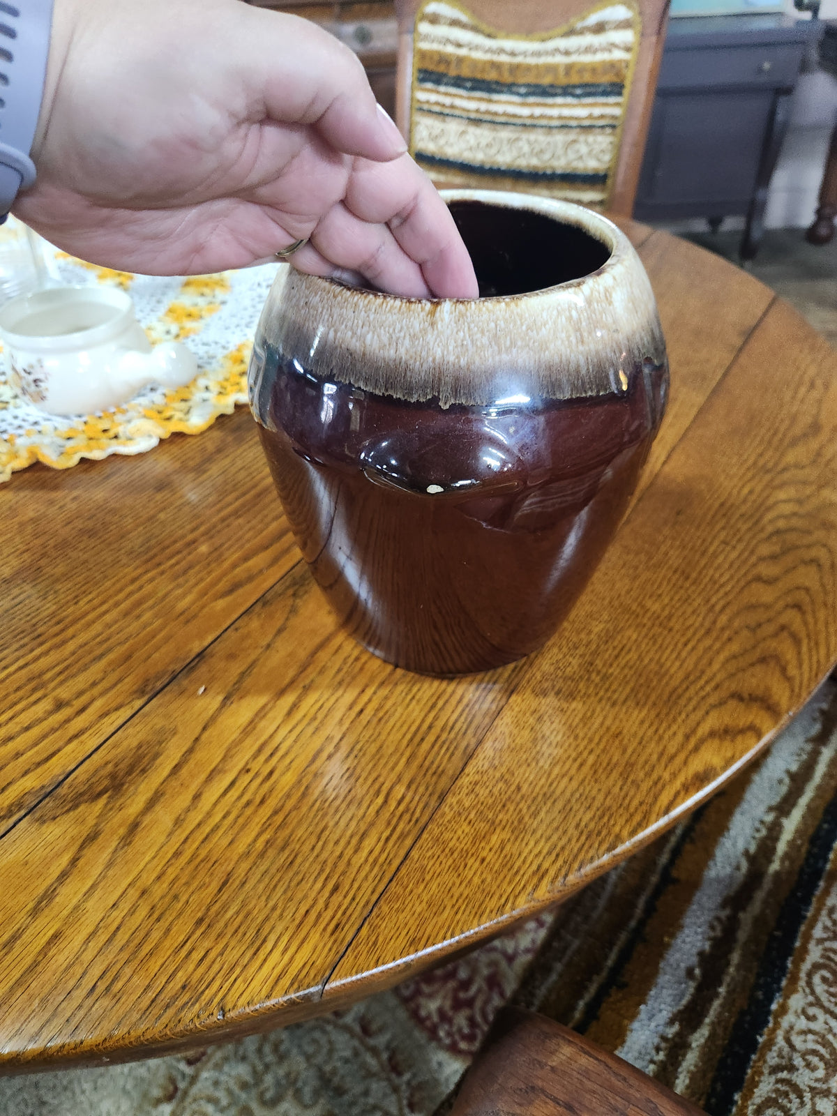 VIntage McCoy Pottery Brown Drip Glaze Cookie Jar