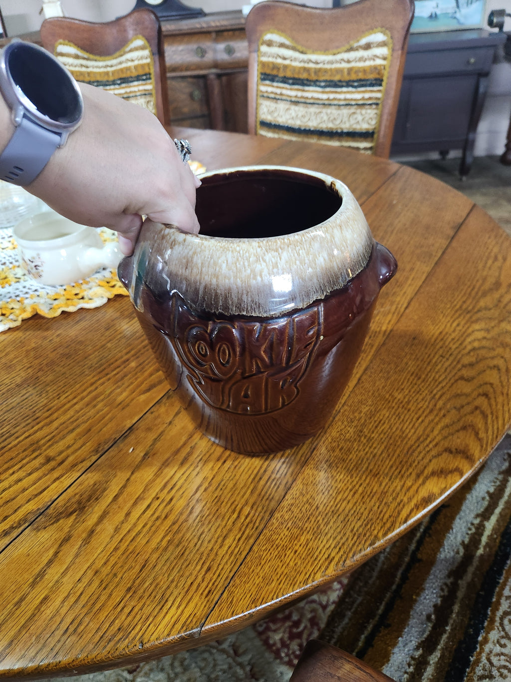 VIntage McCoy Pottery Brown Drip Glaze Cookie Jar