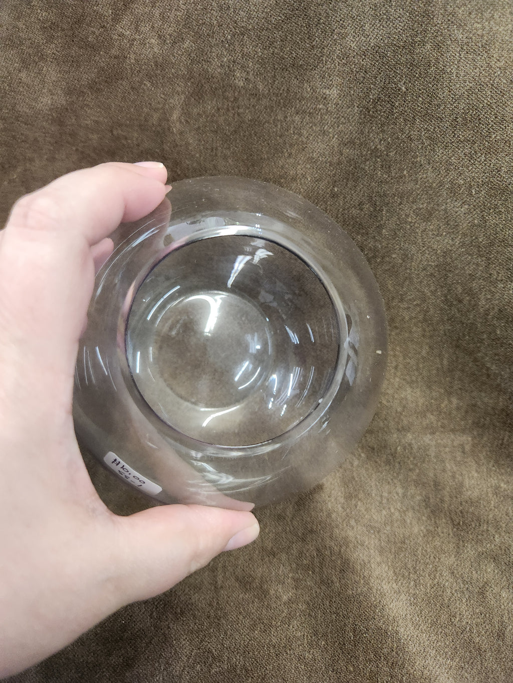 Vintage Clear Glass Bubble Bowl Vase
