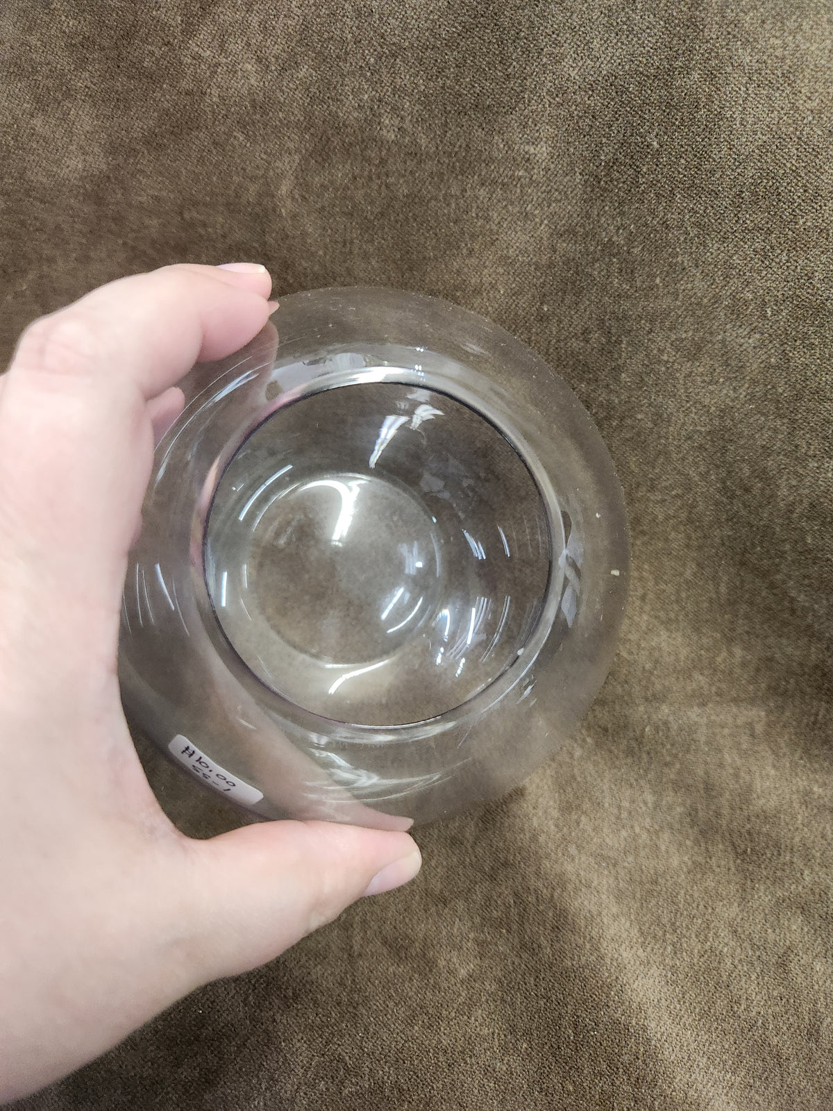 Vintage Clear Glass Bubble Bowl Vase