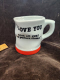 Vintage 1993 Novelty Coffee Mug Made by Houston Foods Featuring an Intentionally Warped, Wrinkled Shape